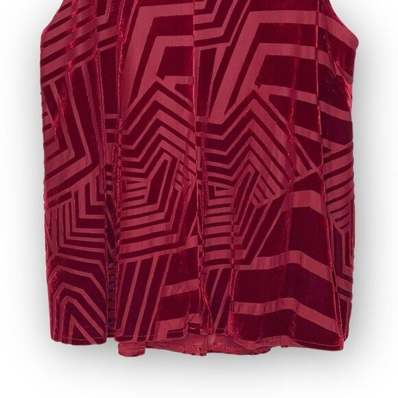 Anthropologie Sunday in Brooklyn Labyrinth Red Velvet Swing Tank Top Women’s XS - Picture 7 of 10